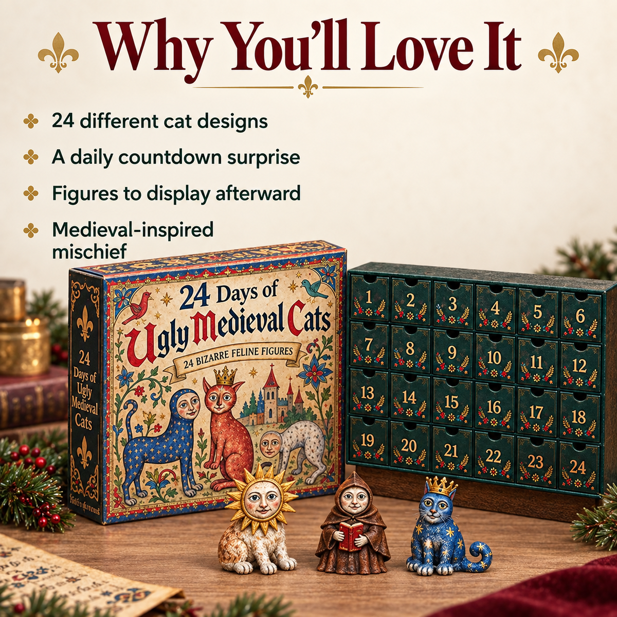 24 Days of Ugly Medieval Cats – Hilariously Weird Cat Advent Calendar 2026