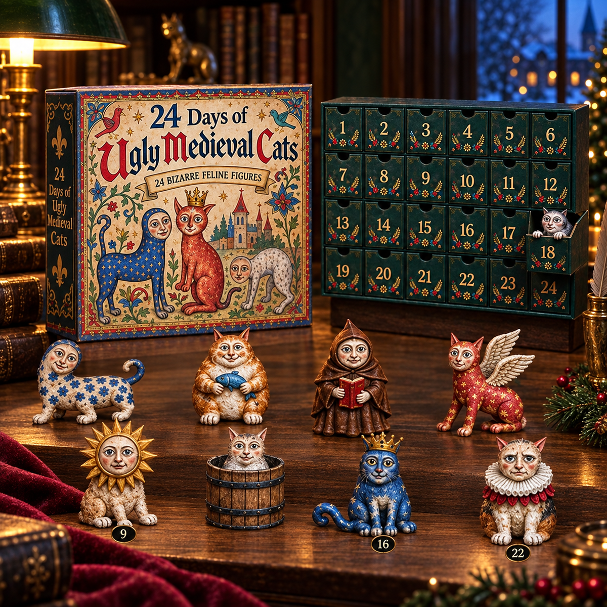 24 Days of Ugly Medieval Cats – Hilariously Weird Cat Advent Calendar 2026