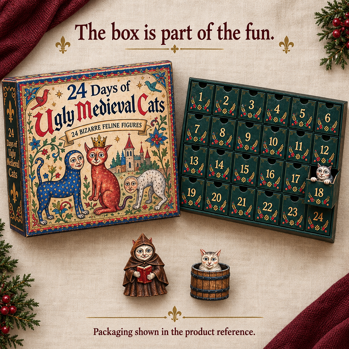 24 Days of Ugly Medieval Cats – Hilariously Weird Cat Advent Calendar 2026