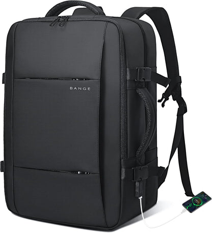 Expandable 26–45L Waterproof Travel Backpack with Laptop Sleeve & Duffle Carry