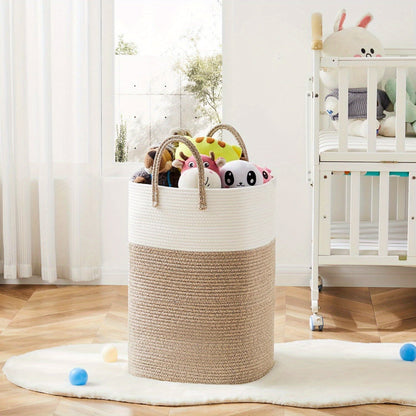 Extra Large Woven Laundry Basket - Space for All Your Things, Durable and Practical