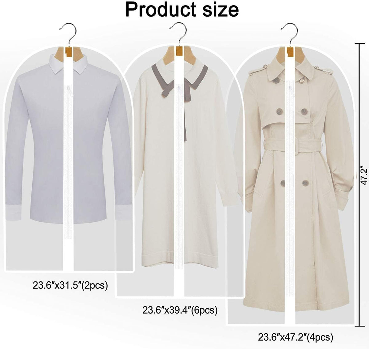 Extra-Long Dress & Gown Garment Bag – 71" (180.34 cm) Protective Covers with Handles