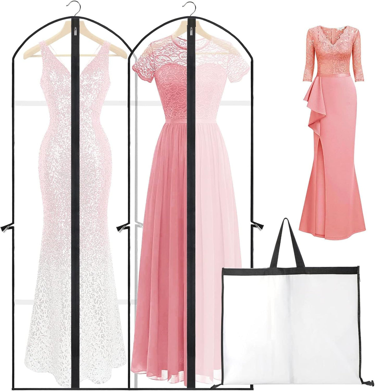 Extra-Long Dress & Gown Garment Bag – 71" (180.34 cm) Protective Covers with Handles