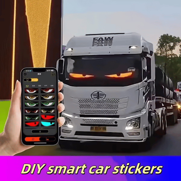 Flash SaleDIY Car Dynamic LED Smart Colorful Eye Lamp Soft Screen