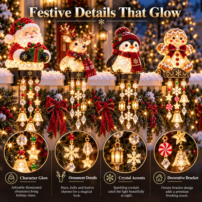 Christmas Porch Railing Lights – 4 Festive Character Designs