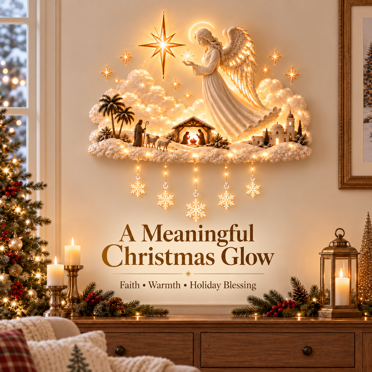 Angel of Bethlehem™ Christmas Blessing Wall Glow