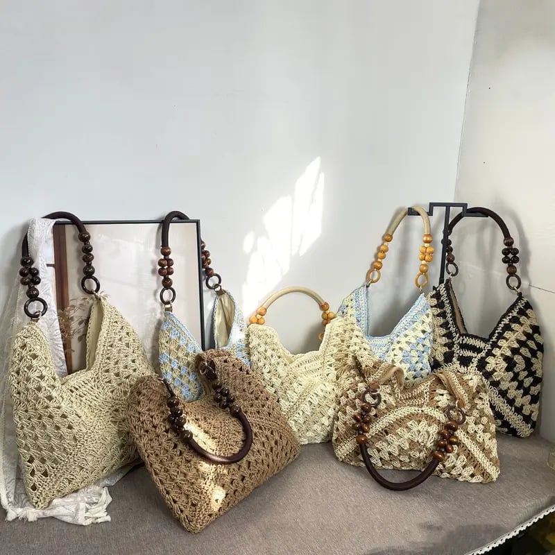Vintage Handwoven Tote Purse