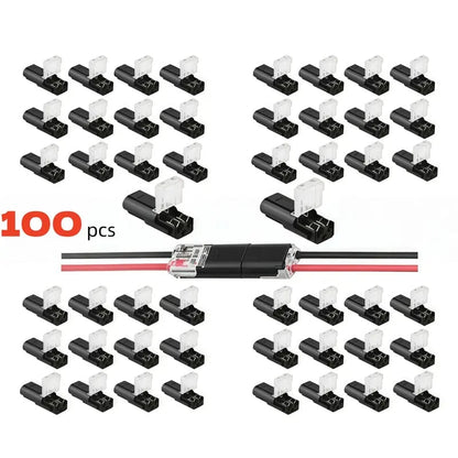 Double-Wire Plug-in Connector Led Light Strip Connectors 2 Pin