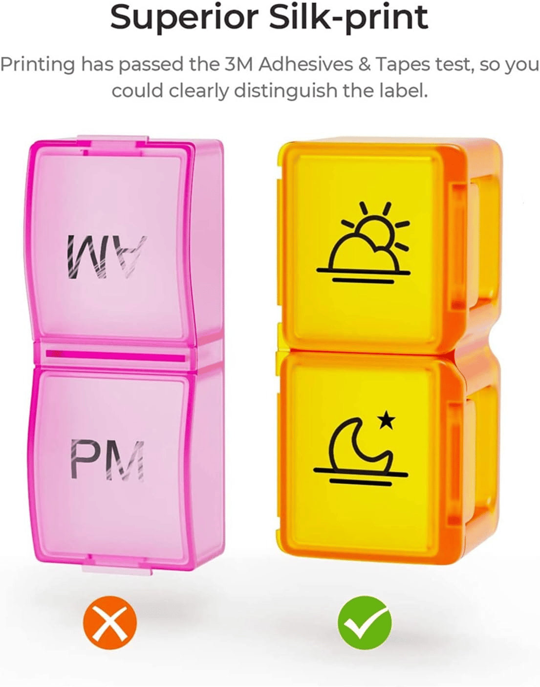 Monthly AM/PM Pill Organizer – Twice-a-Day Medicine & Vitamin Storage with Stickers