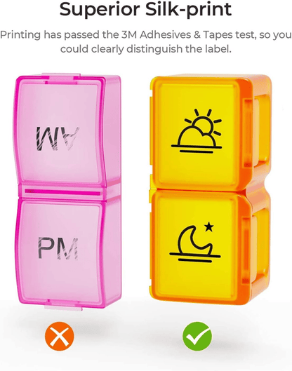 Monthly AM/PM Pill Organizer – Twice-a-Day Medicine & Vitamin Storage with Stickers