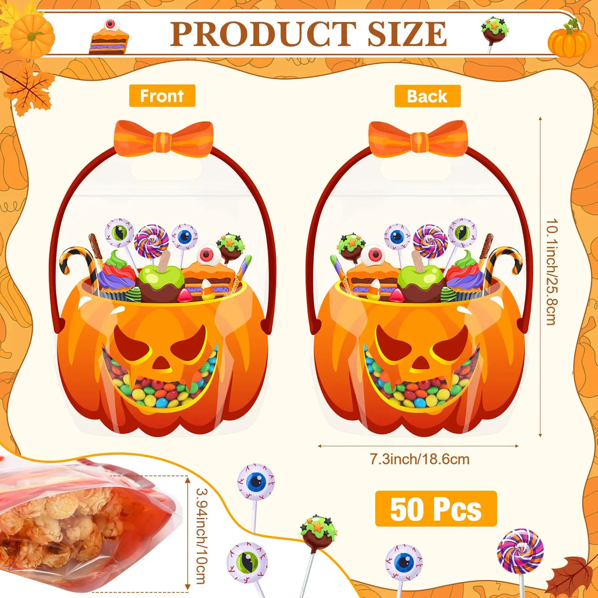 Get Ready for Halloween! Cute & Spooky Resealable Candy Treat Bags