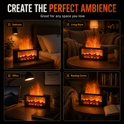 Dance with Flames. Sleep in Serenity— Fireplace Flame Humidifier