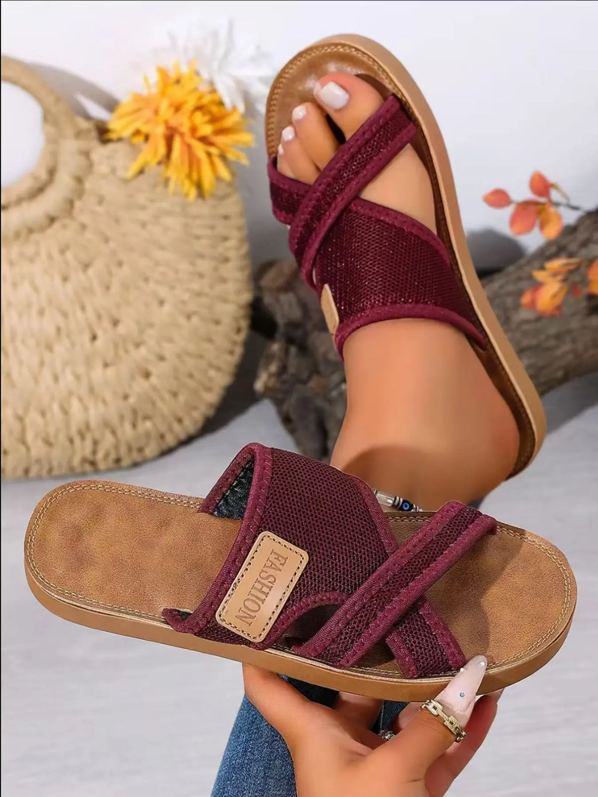 Women's Mesh Slides – Slip-On, Lightweight, Breathable