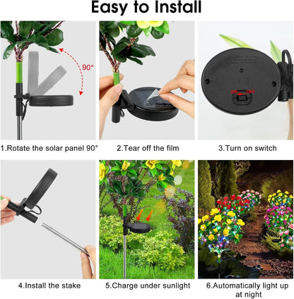EverGlow Memorial Garden Bloom Lights – Featuring Ultra-Realistic Artificial Petals, Solar-Powered & Weatherproof