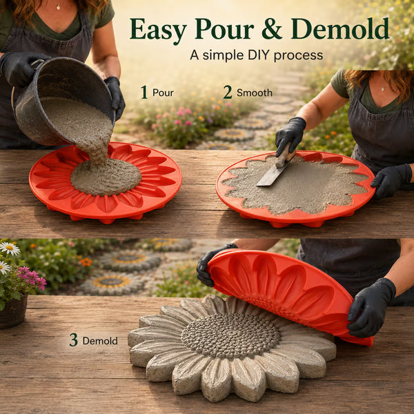 Reusable Sunflower Stepping Stone Mold!!!