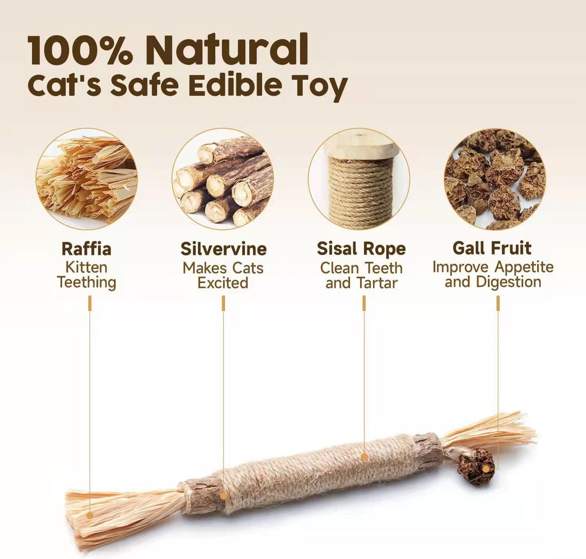 Natural Silvervine Cat Toy – Play, Relax & Dental Cleaning