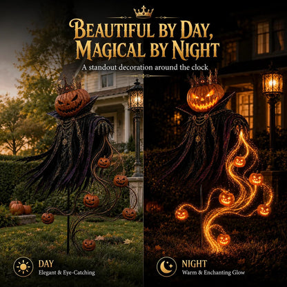 Pumpkin King Halloween Yard Decor|Solar Operated Day‐Night Ornament For Garden