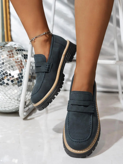 Women's Loafers – Western, Chunky Sole, Slip-On