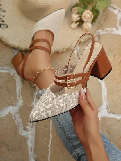 Women's Rubber Sandals – Pointed Toe, Stiletto Heel, High Heel