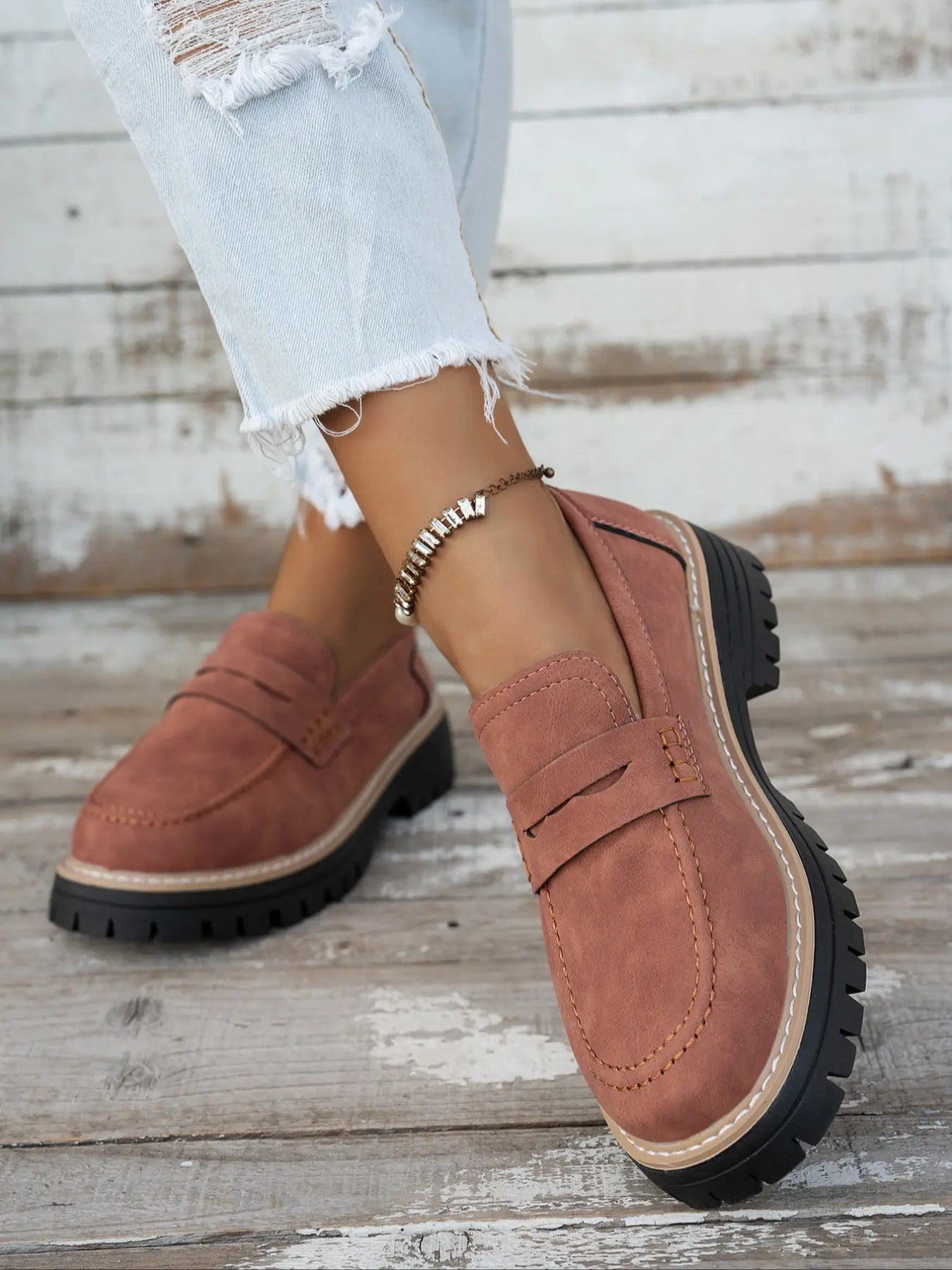 Women's Loafers – Round Toe, Slip-On, Wide Fit