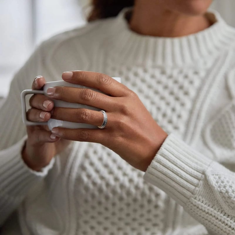 Rotating Crystal Ring, Relieves Anxiety, Symbolizes Vows & Luck, Waterproof & Fade-Resistant