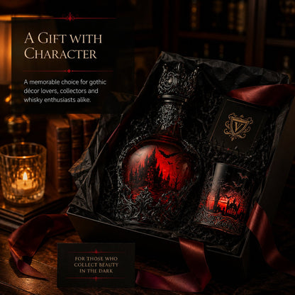 Gothic Vampire Castle Whisky Decanter & Tumbler(Buy 2 Free Shipping)