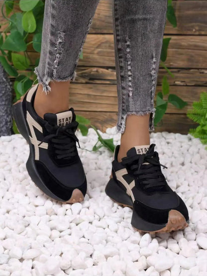 Women's Trainers – Round Toe, Platform, Lace-Up