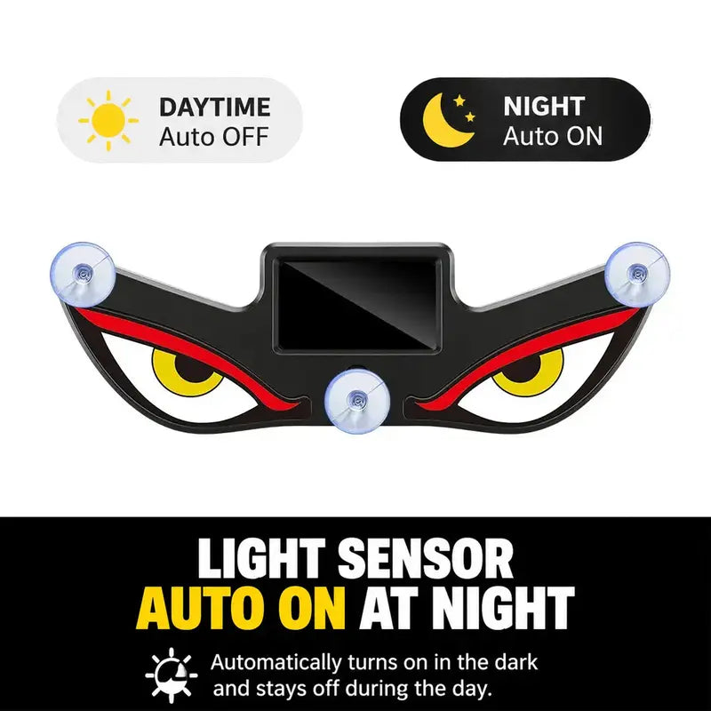 Dynamic LED Car Rear Window Display – Vampire Devil Eye Emoji Panel