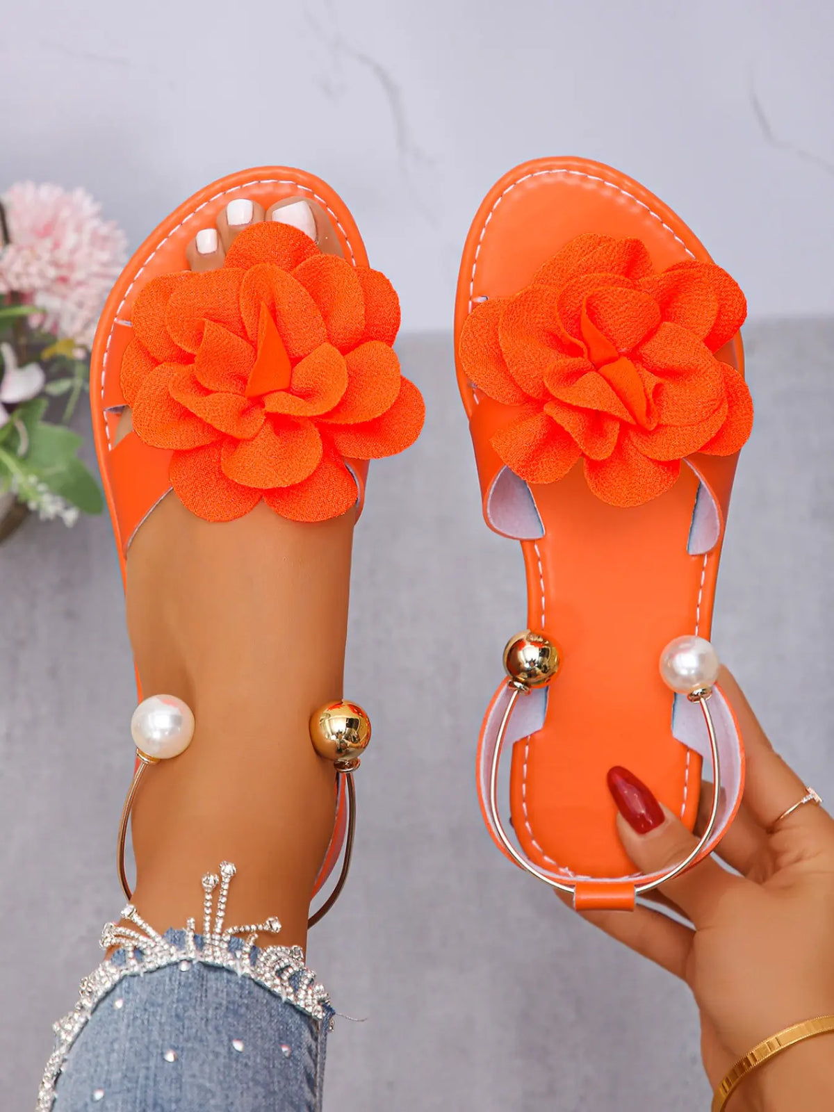 Women's Pearl Floral Sandals
