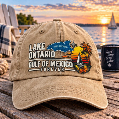 Lake Ontario & Gulf Forever Vintage Embroidered Cap