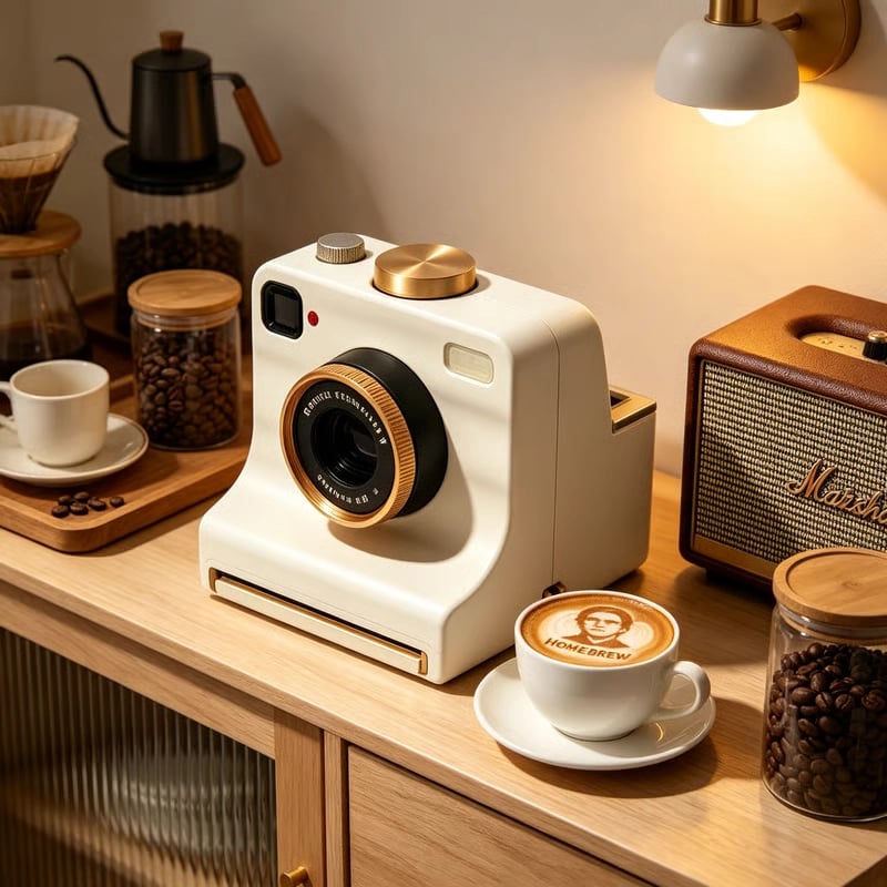 Instant Latte Art Creator | Latte Art with 30 Stencils | One‑Press Coffee Foam Pattern Maker for Home Barista