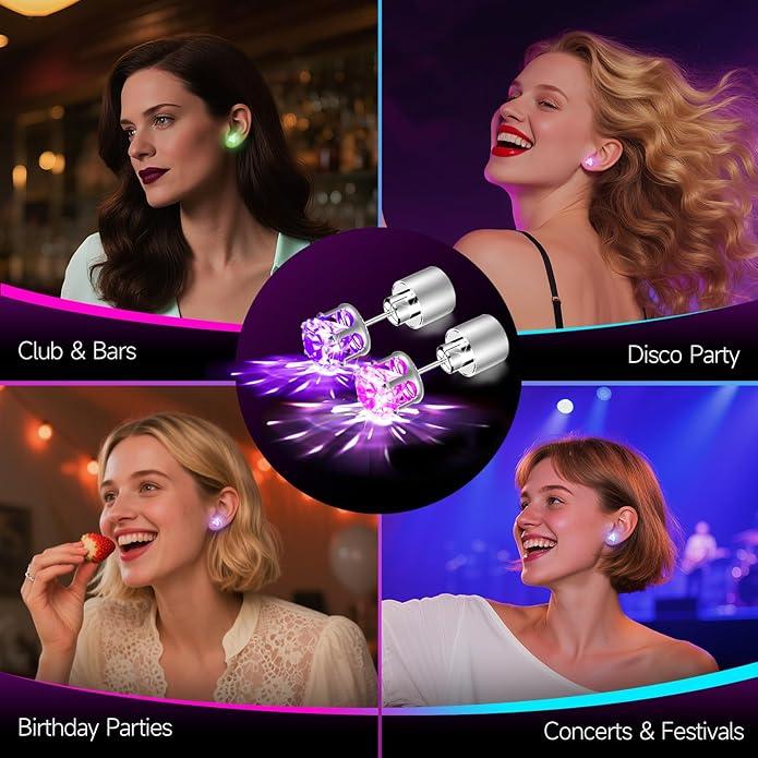 Light-Up LED Stud Earrings – Dazzling Glow for Parties & Festivals