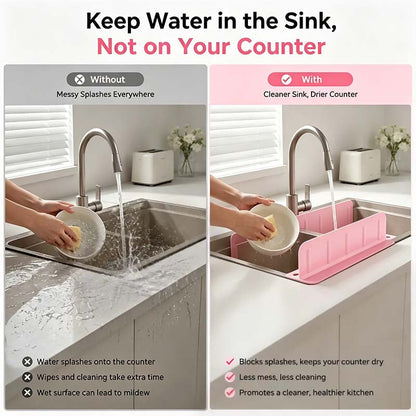 Kitchen Sink Splash Guard, Water Guard for Washbasin & Dish Washing