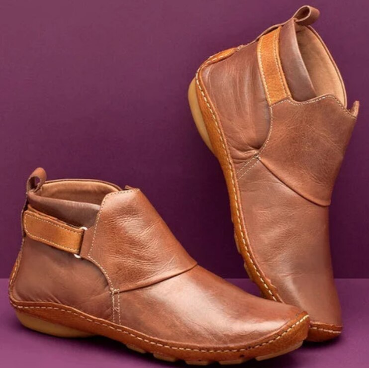 Faux Leather WOMEN'S ANKLE BOOTS