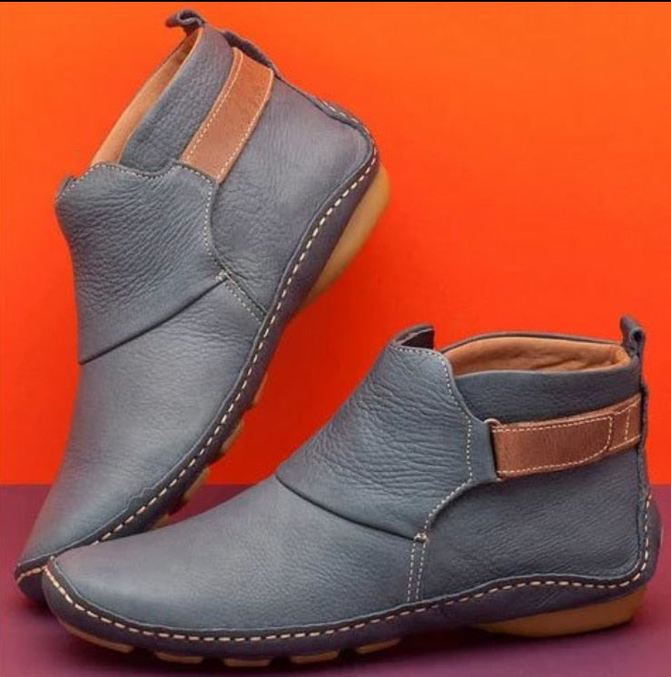 Faux Leather WOMEN'S ANKLE BOOTS