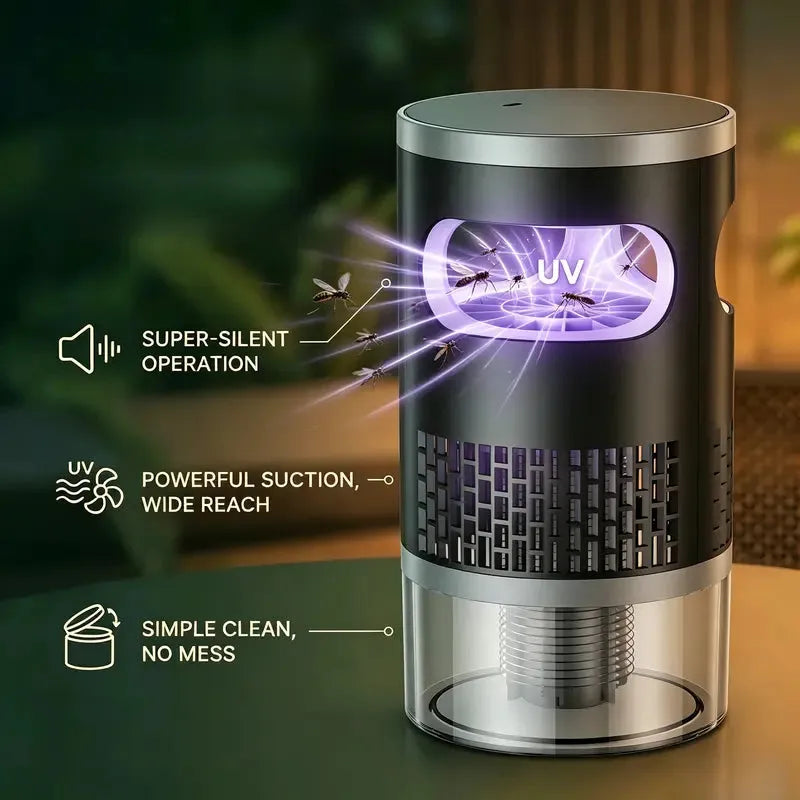50K+ Sold Indoor Light & Suction Bug Trap Non-Zapper Catcher for Mosquitoes and Flying Insects