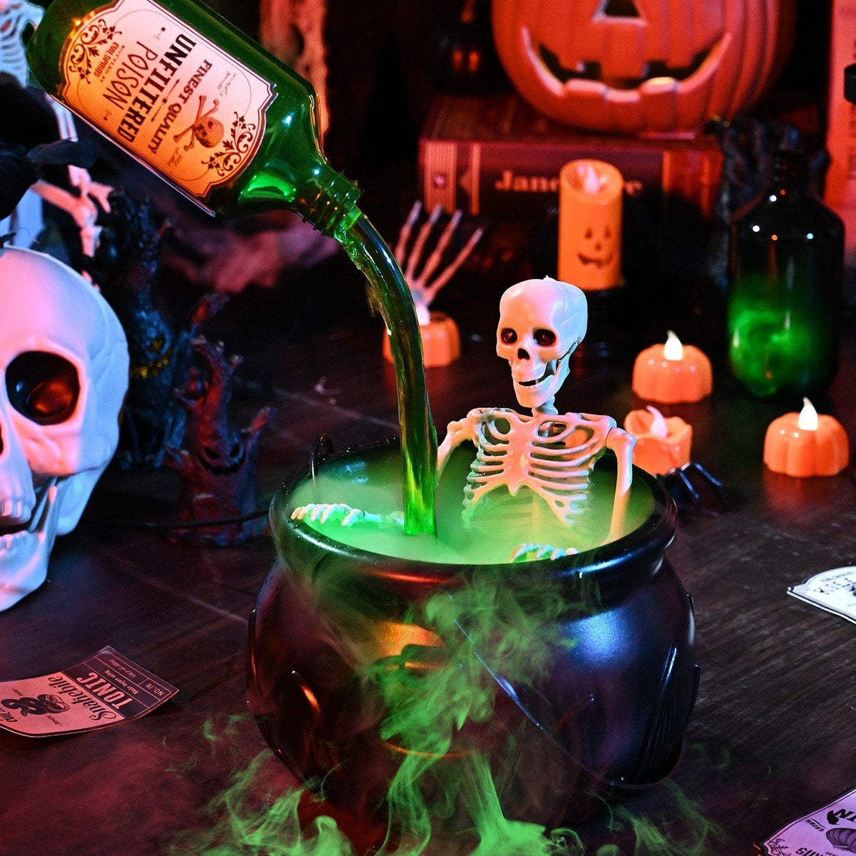 Flash SaleCauldron Halloween Decor with Magic Floating Potion Bottles and Diffuser