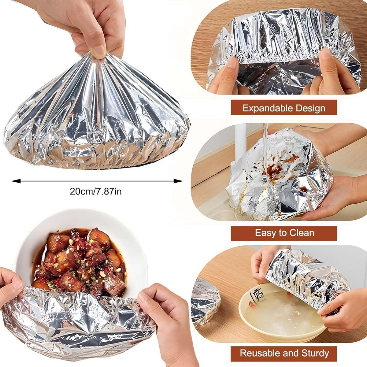 Reusable Aluminum Foil Food Cover – Keeps Meals Warm, Fresh & Protected