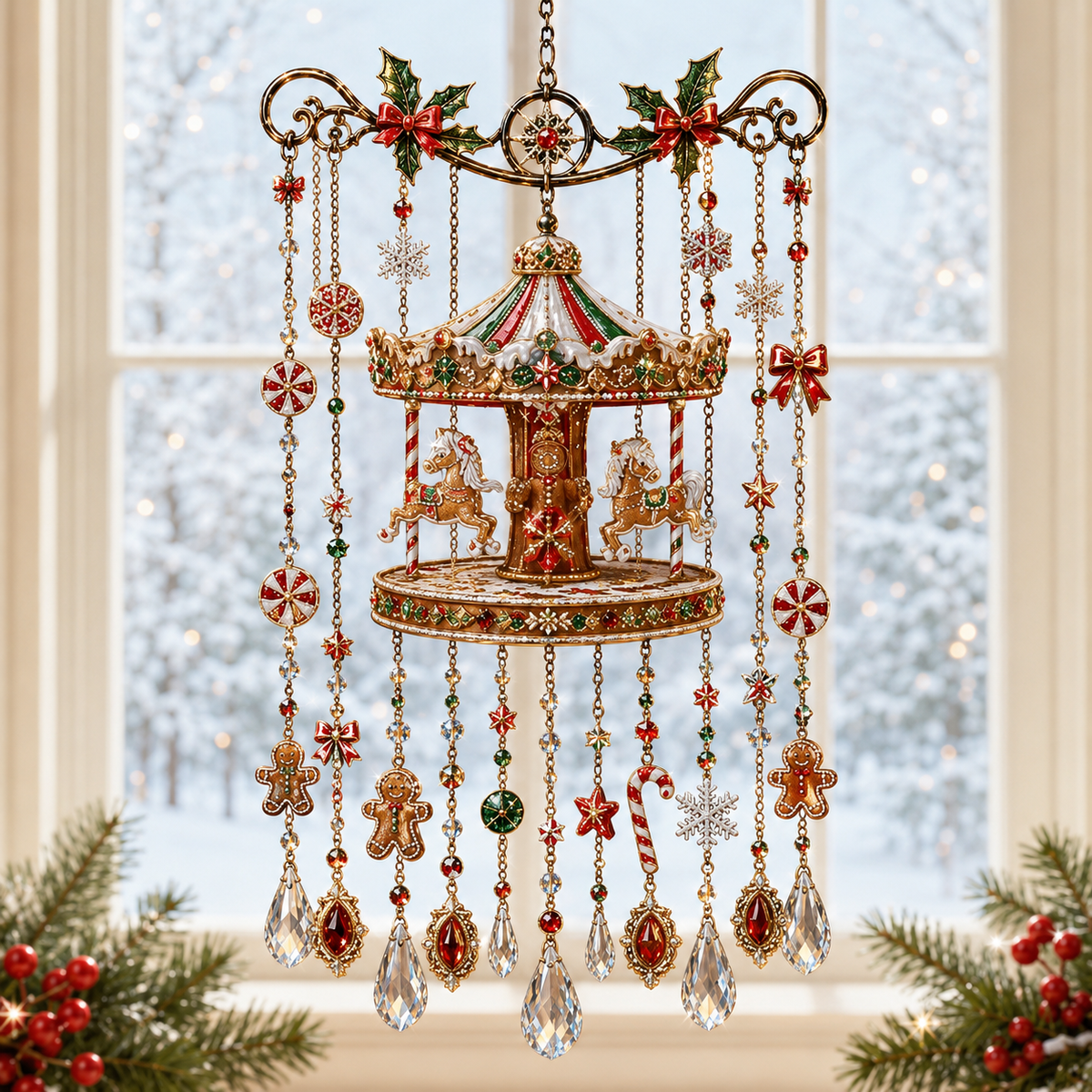 Last Day 49% OFF - Handmade Christmas Stained Glass Window Hanging