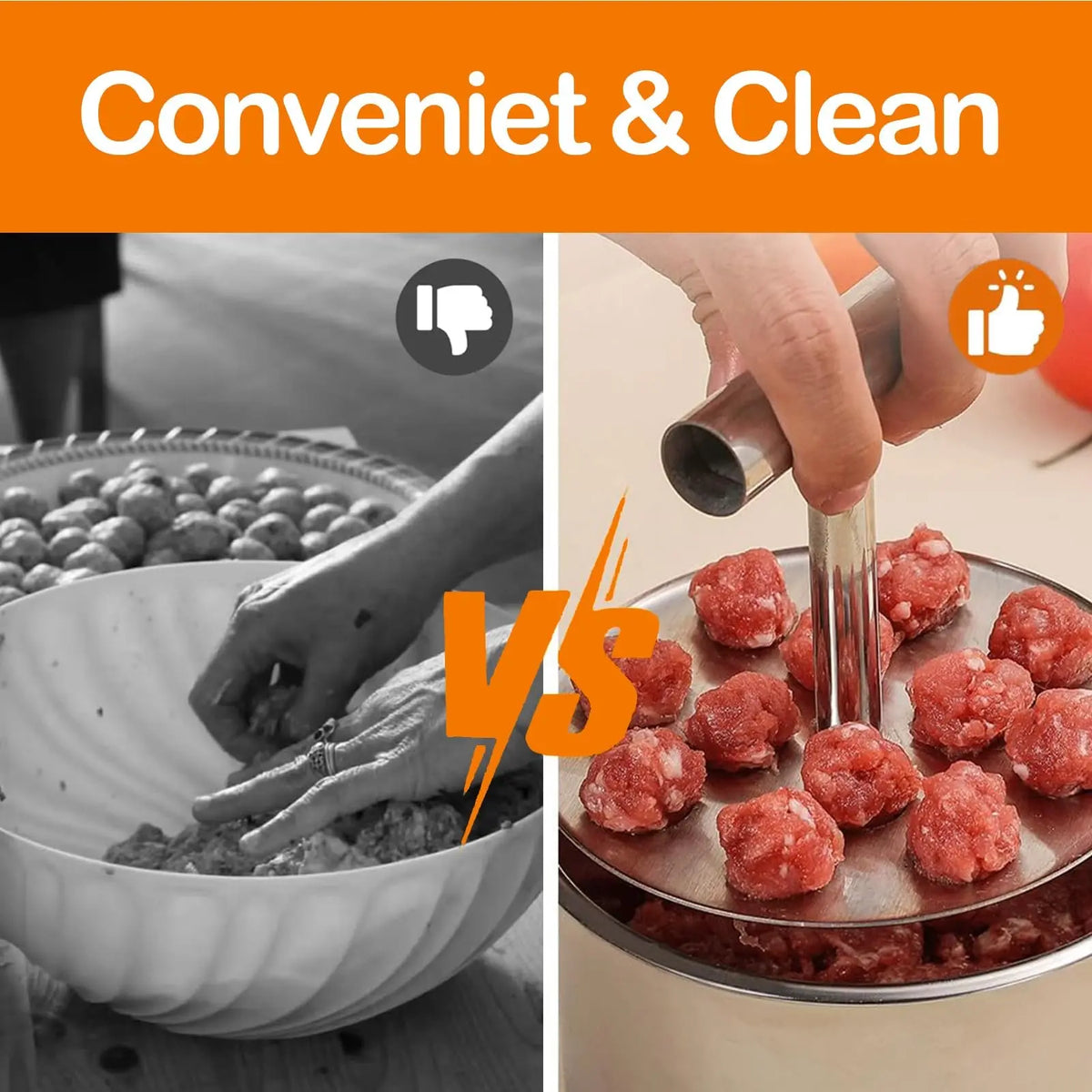 Stainless Steel Meatball Maker with 6 Holes for Quick DIY Meatballs