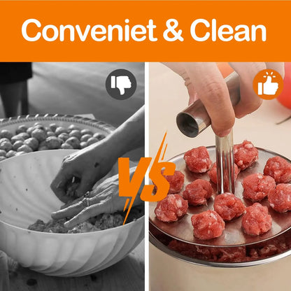 Stainless Steel Meatball Maker with 6 Holes for Quick DIY Meatballs