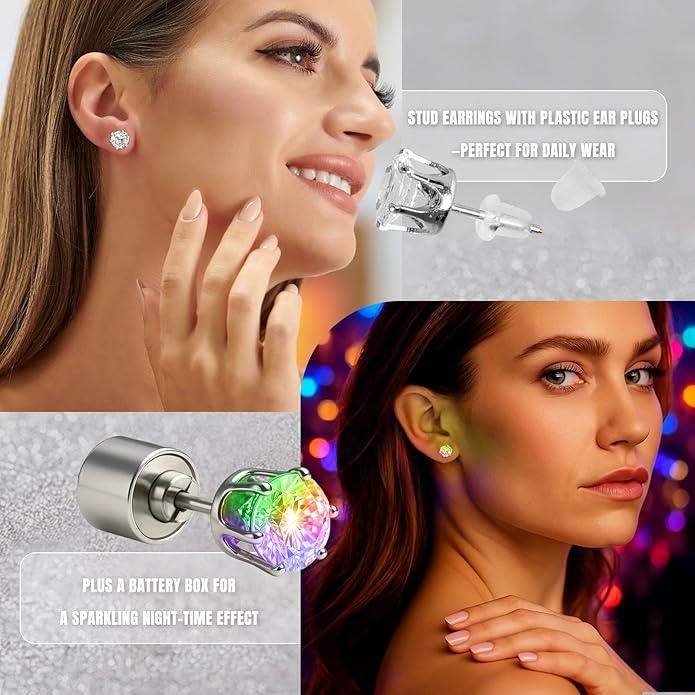 Light-Up LED Stud Earrings – Dazzling Glow for Parties & Festivals