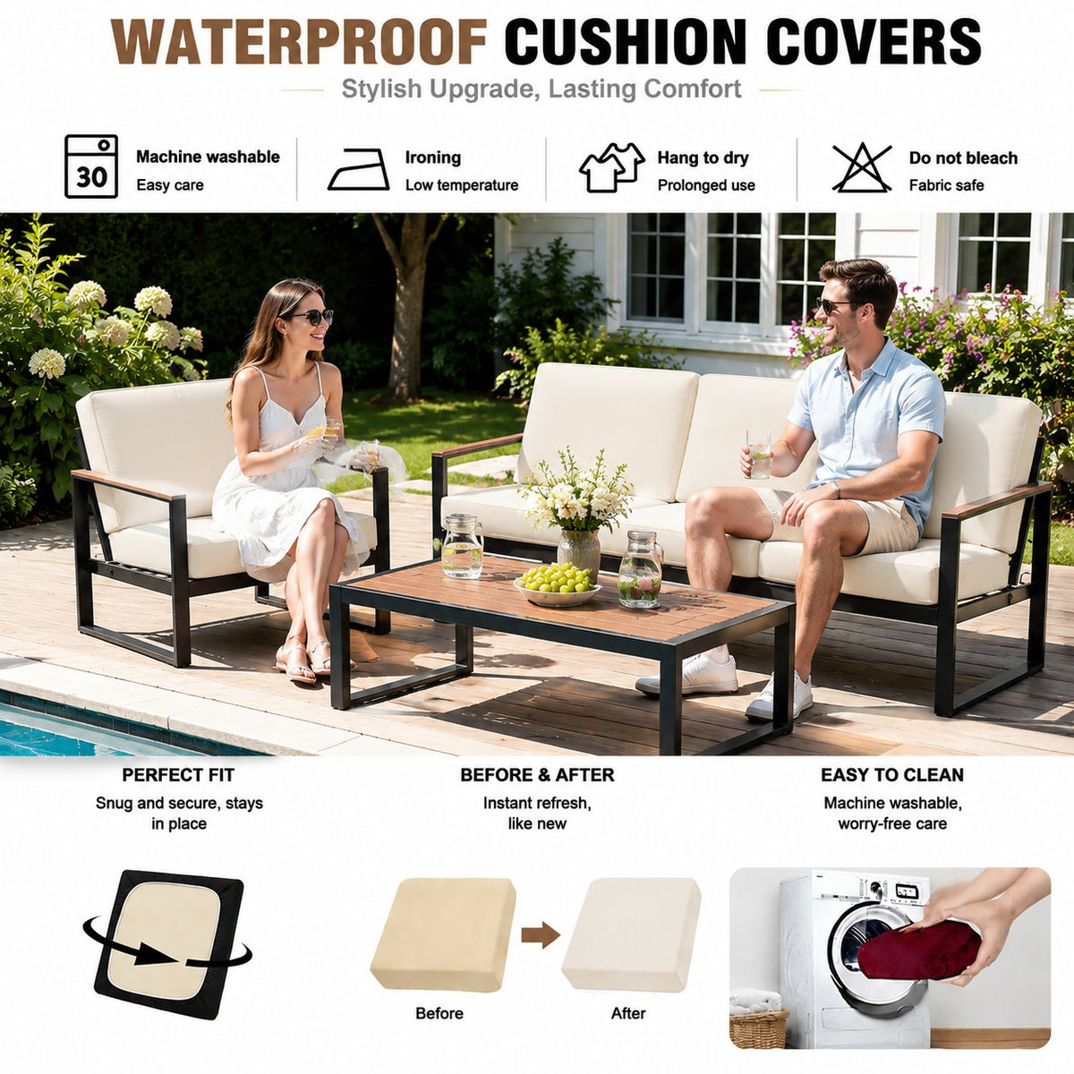 Stretch Sofa Cushion Covers — Only $9.99 Per Cover