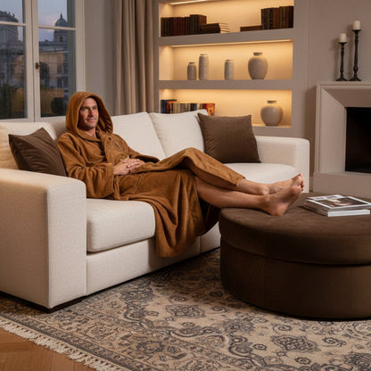 FELIX FLANNEL ROBE - Flannel bathrobe for men with extra comfort and warmth