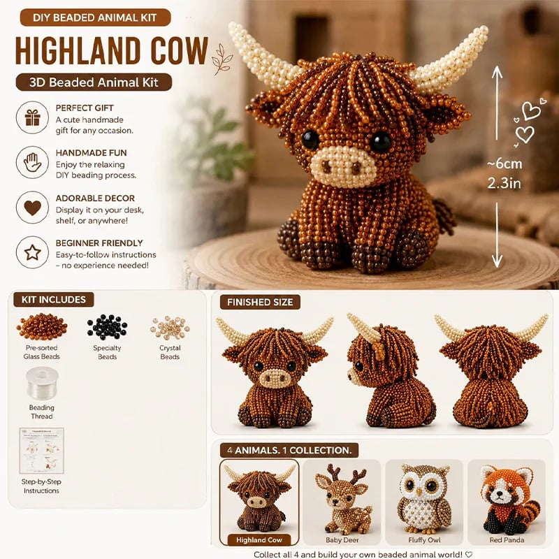 3D Beaded Animal DIY Craft Kit