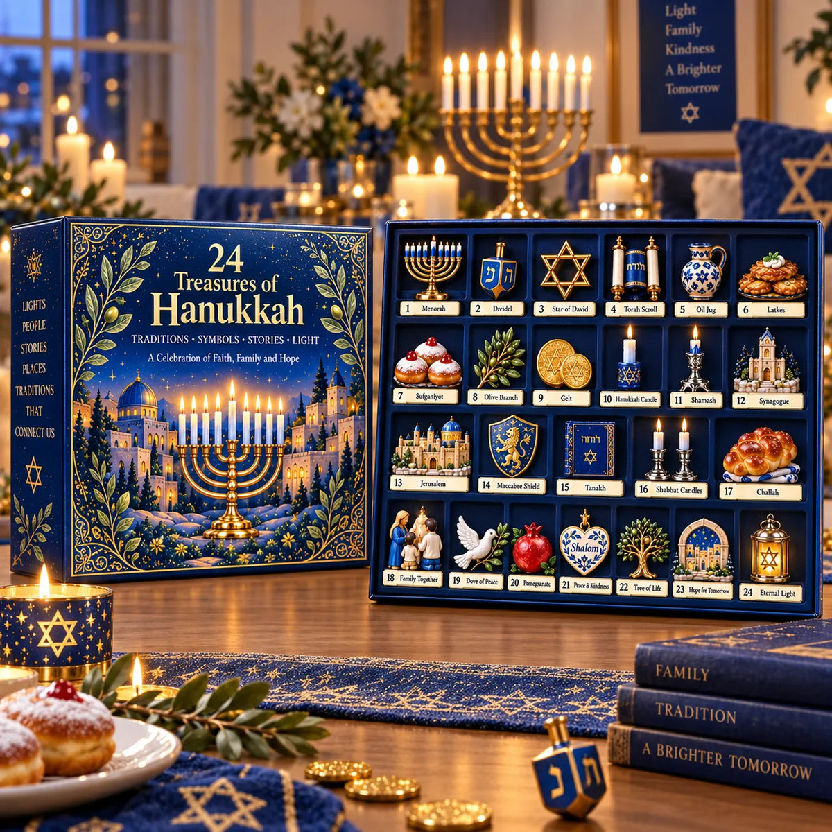 24 Treasures of Hanukkah | 24 Unique Symbols, Keepsakes & Daily Surprises Inspired by Light, Faith & Tradition