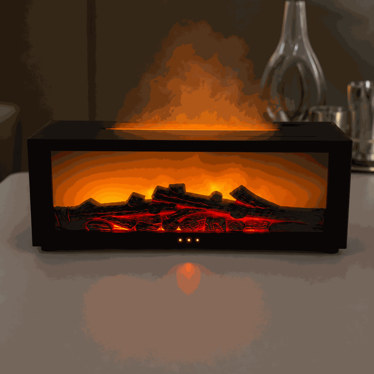 Dance with Flames. Sleep in Serenity— Fireplace Flame Humidifier