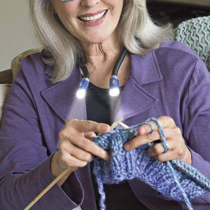 Flexible Hands-Free Knitting and Crocheting Lamp – LED Neck Lamp for Crafts and Reading