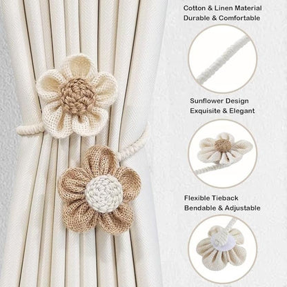 Floral Rope Curtain Holdbacks | 2 Pc Set