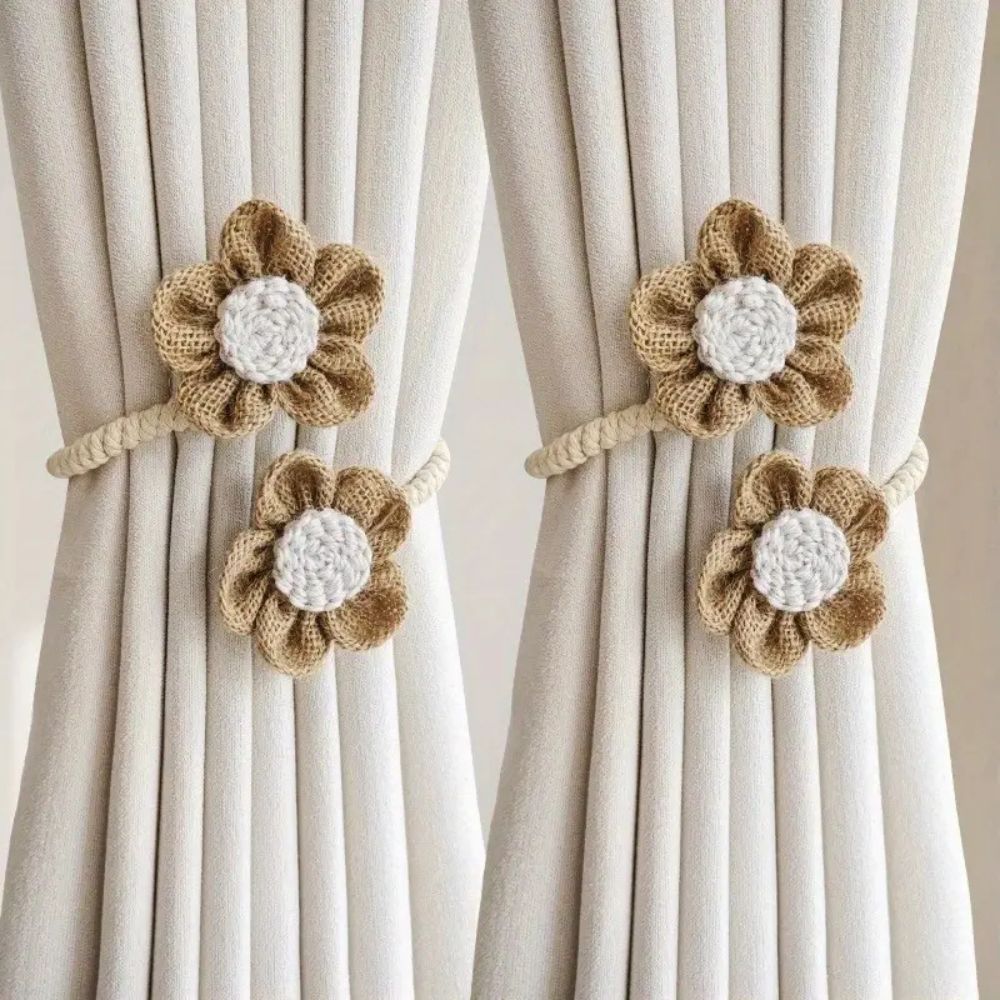 Floral Rope Curtain Holdbacks | 2 Pc Set